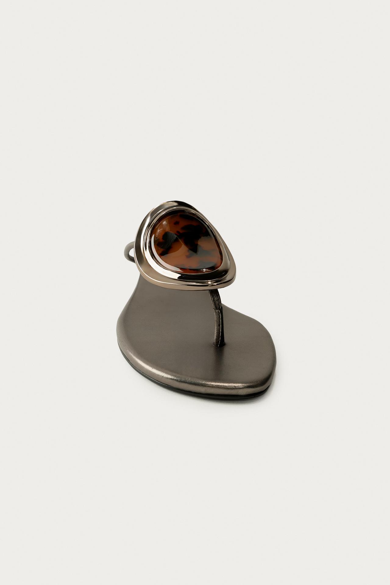 FLAT LEATHER SANDALS MARISA BERENSON X ZARA view 3