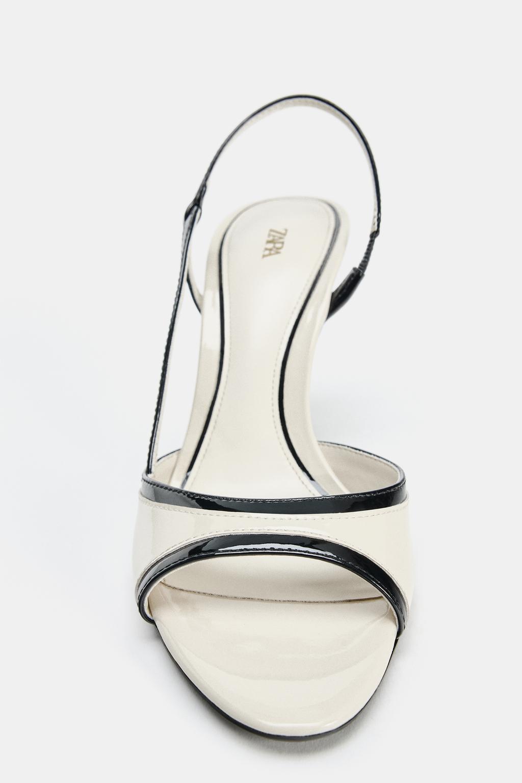 PATENT-EFFECT HEELED SANDALS view 3