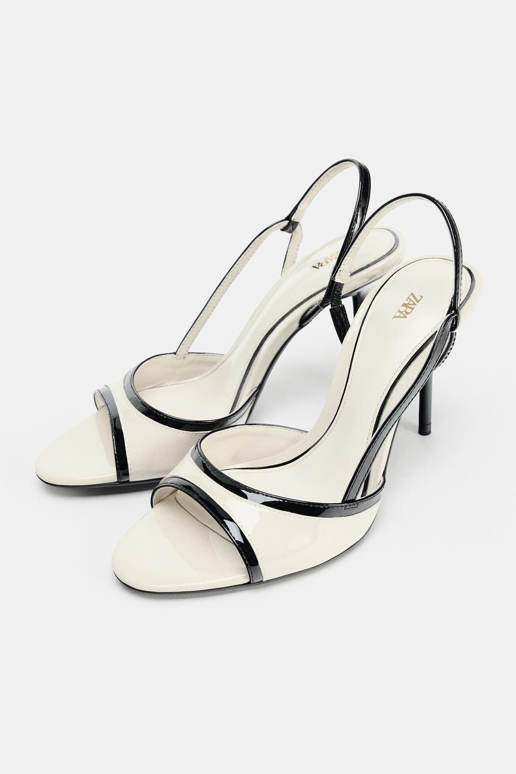 PATENT-EFFECT HEELED SANDALS view 2