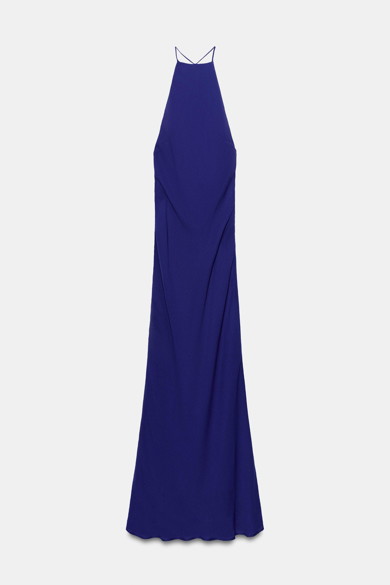 LONG HALTER DRESS. Electric blue · Long halter neck