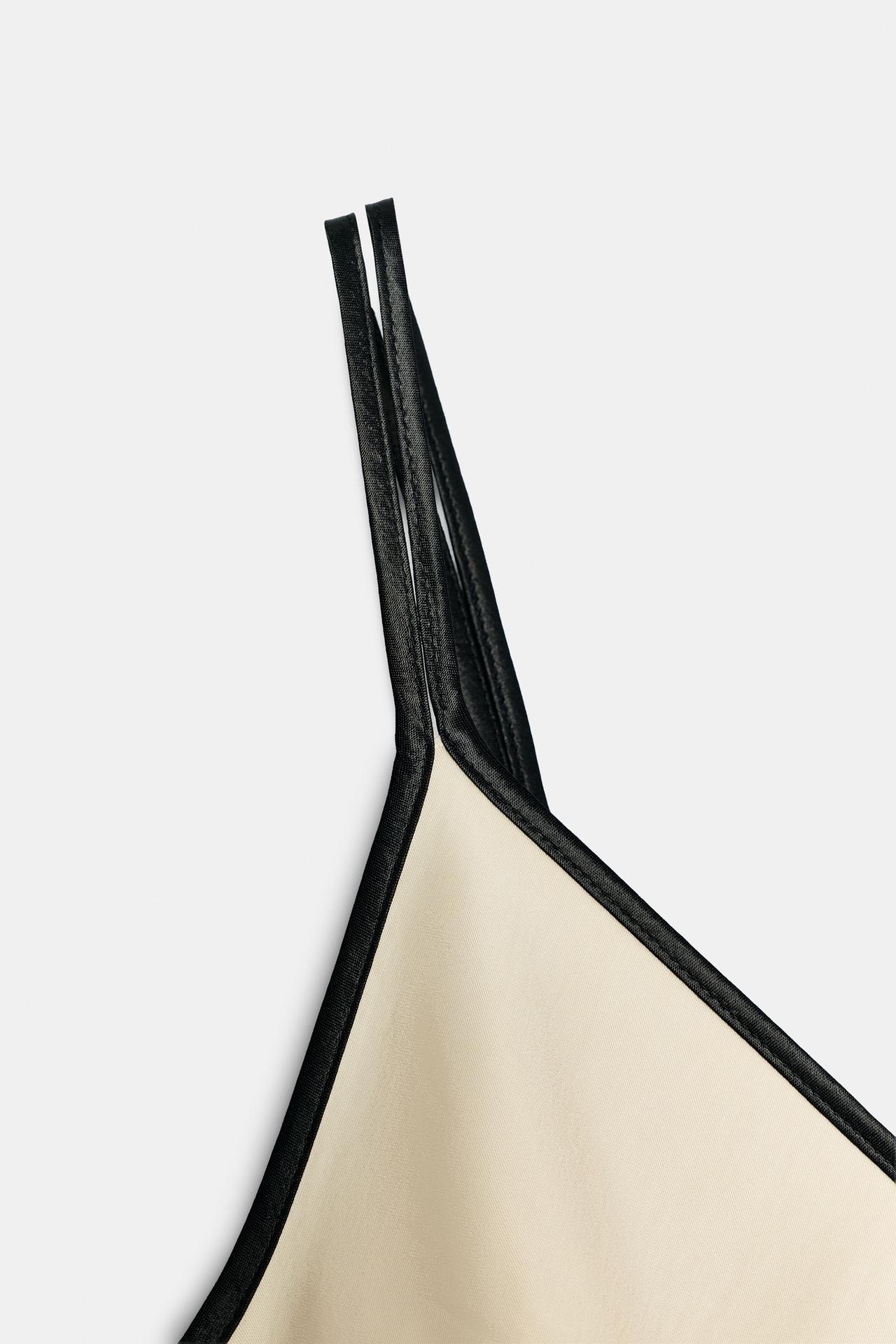 CONTRAST TRIM SATIN MIDI DRESS view 3