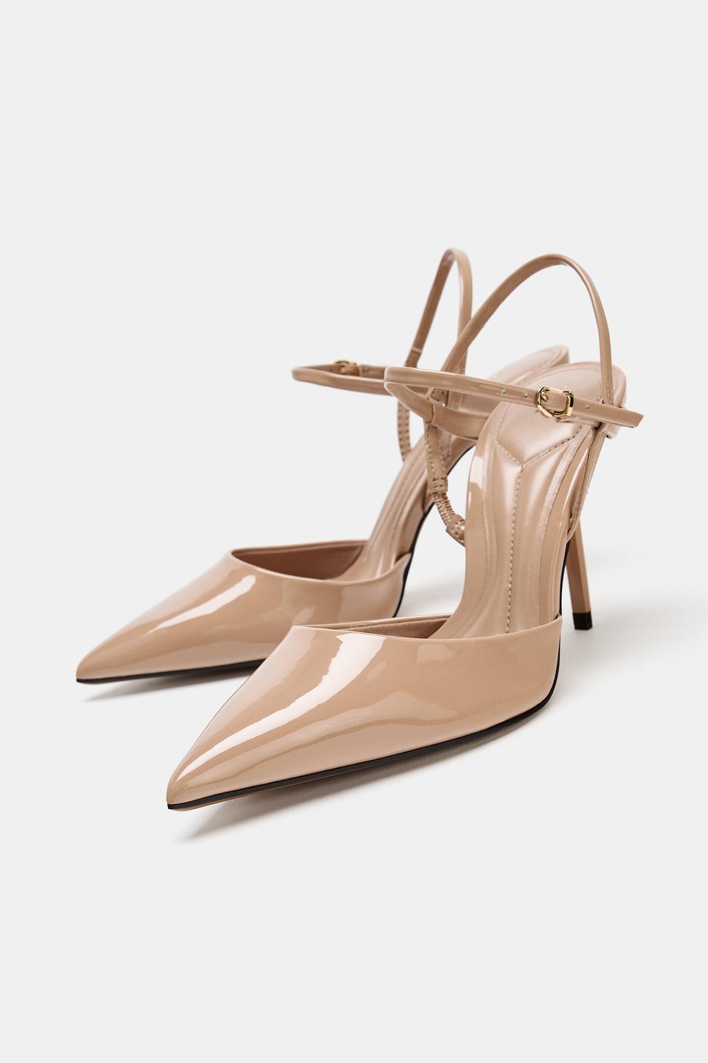 PATENT-EFFECT SLINGBACK HEELS view 2
