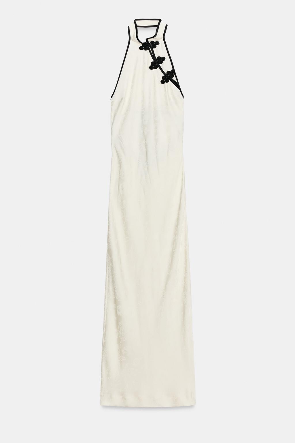 JACQUARD MIDI DRESS WITH FROG FASTENING