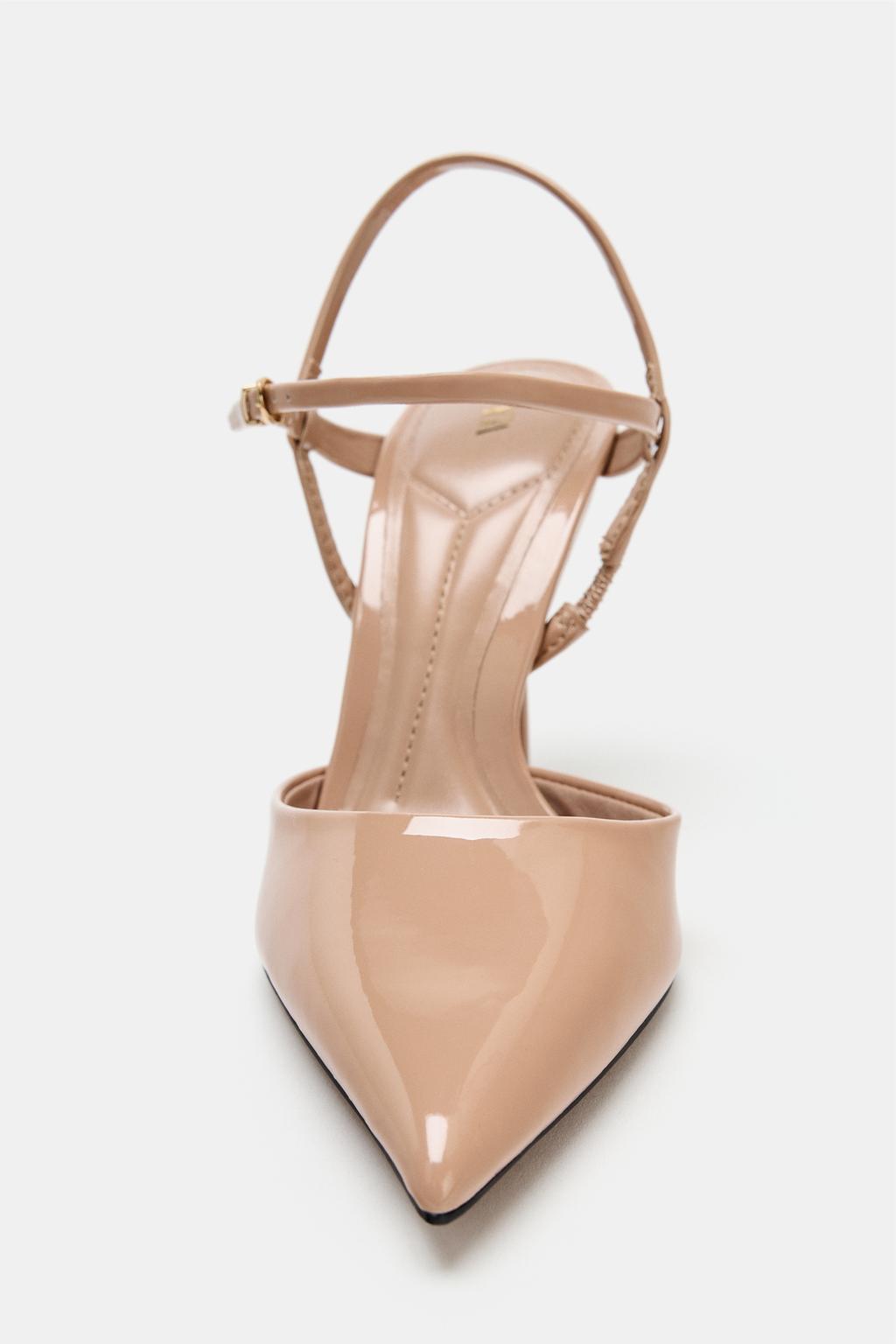 PATENT-EFFECT SLINGBACK HEELS view 3