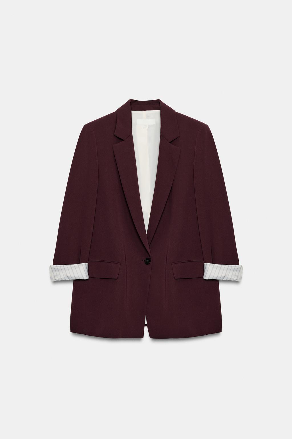 BLAZER WITH SHOULDER PADS AND PRINTED CUFFS view 7