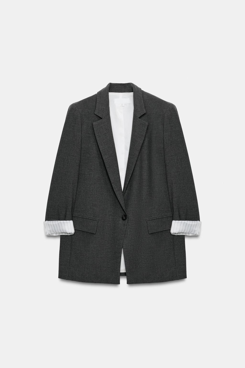 BLAZER WITH SHOULDER PADS AND PRINTED CUFFS view 4