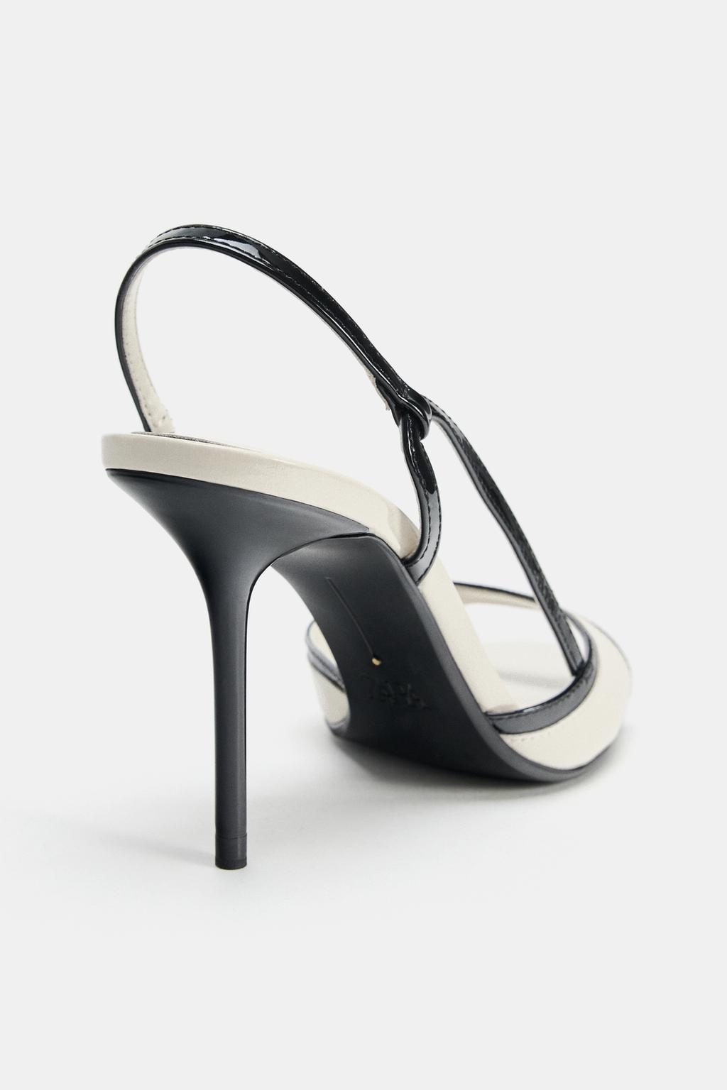 PATENT-EFFECT HEELED SANDALS view 4