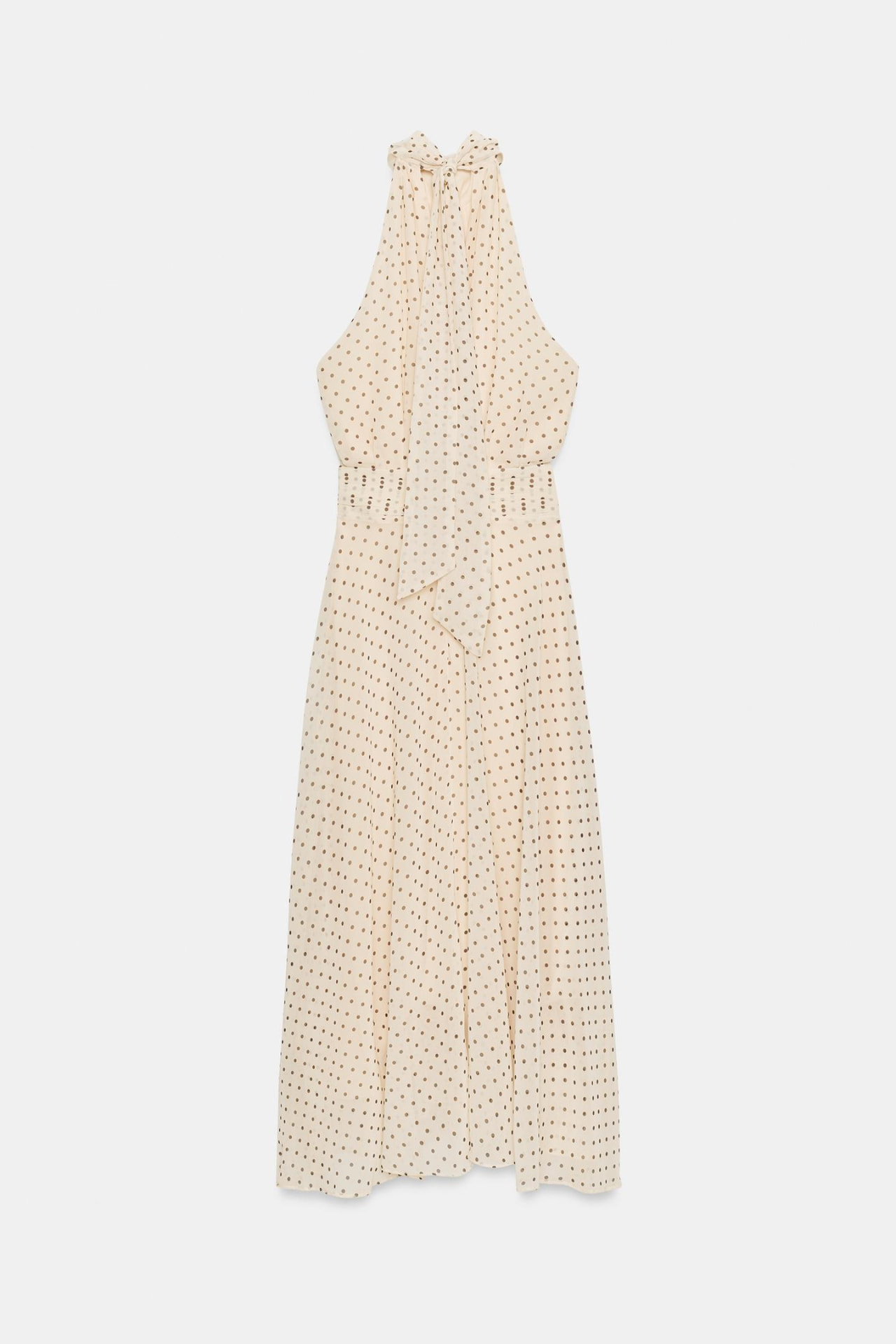 POLKA DOT HALTER MIDI DRESS view 2