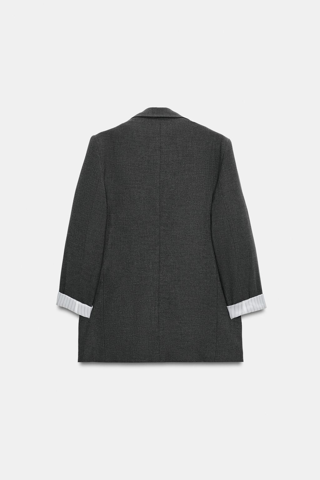 BLAZER WITH SHOULDER PADS AND PRINTED CUFFS view 5