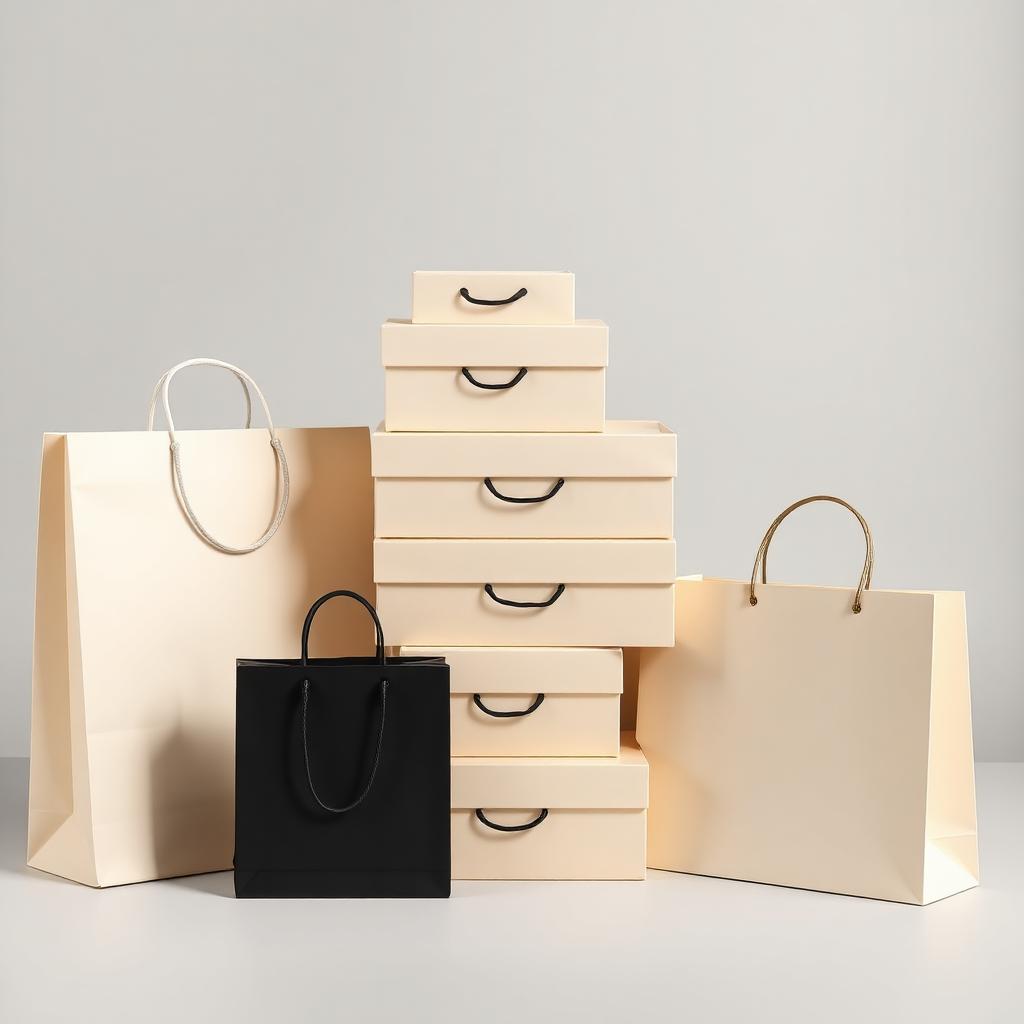 Shopping bags and shoe boxes
